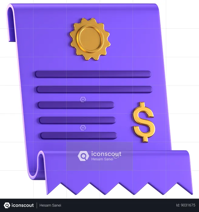 Invoice Receipt  3D Icon