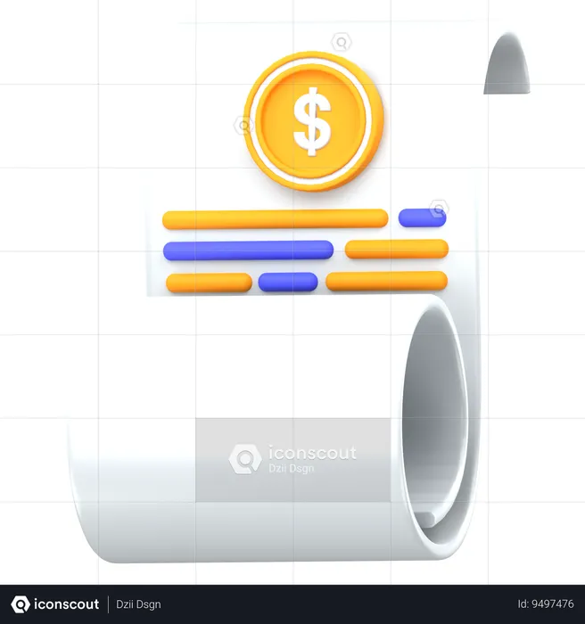 Invoice Receipt  3D Icon