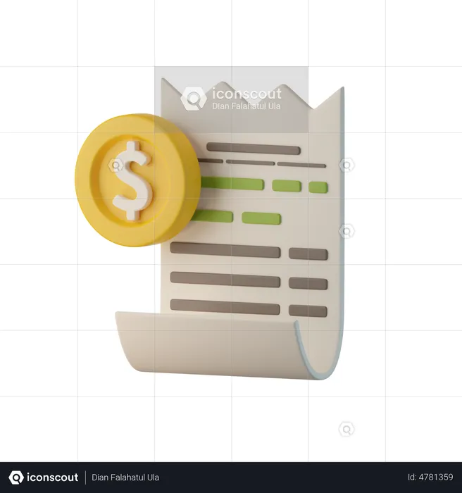 Invoice Receipt  3D Icon