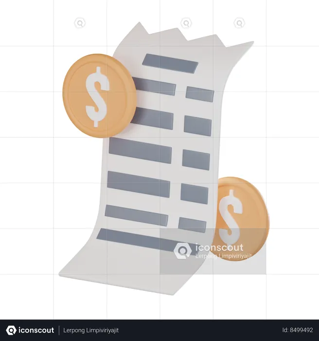 Invoice Receipt  3D Icon