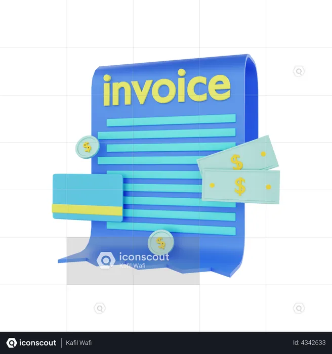 Invoice Receipt  3D Illustration