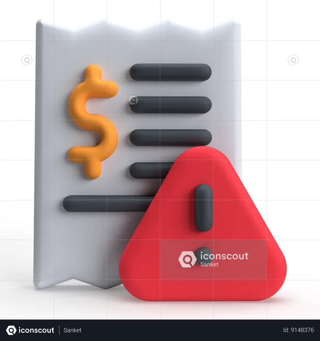 Invoice Warning  3D Icon