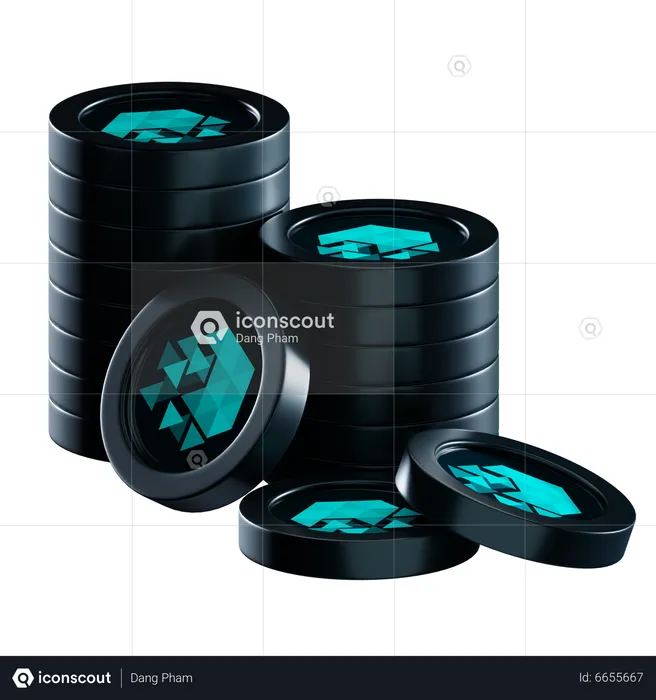 Iotx Coin Stacks  3D Icon