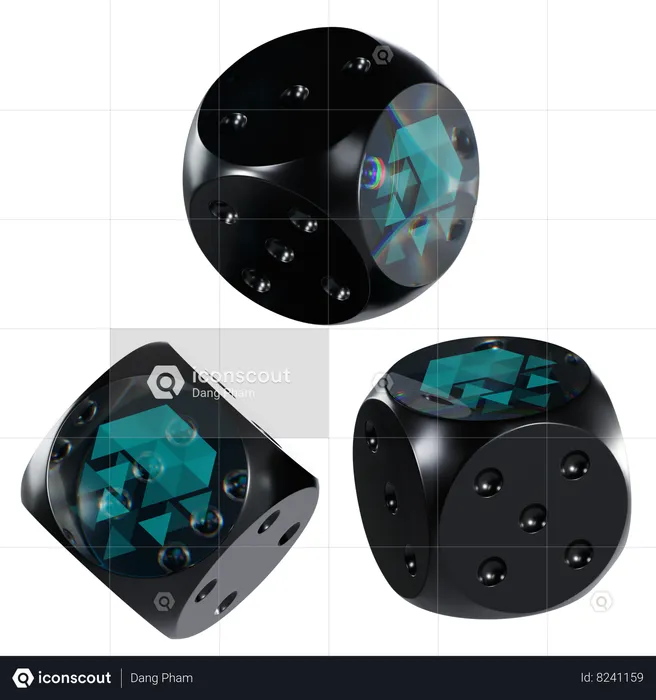 Dados de vidrio iotx cripto  3D Icon