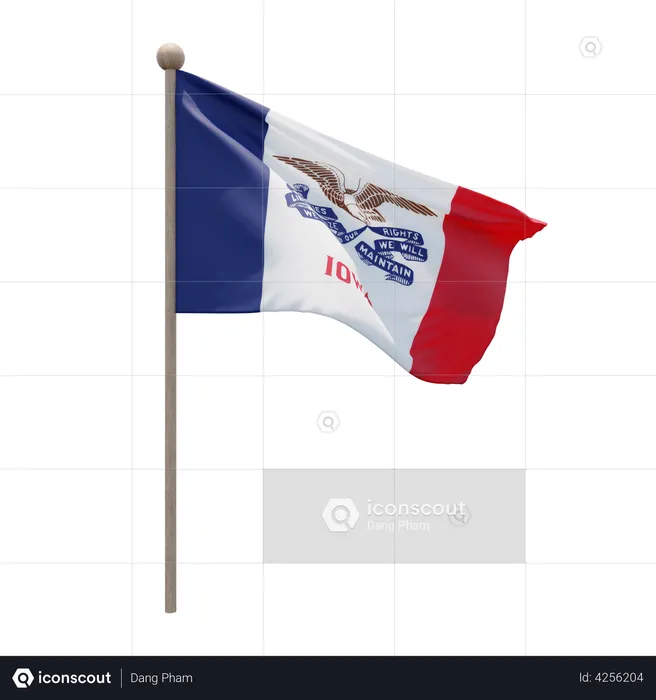 Mât de drapeau de l'Iowa Flag 3D Flag