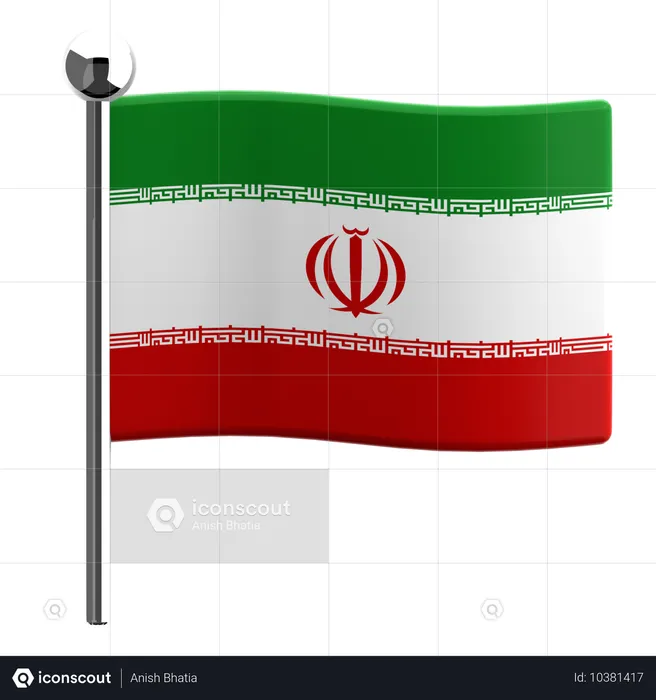 Iran Flag 3D Icon