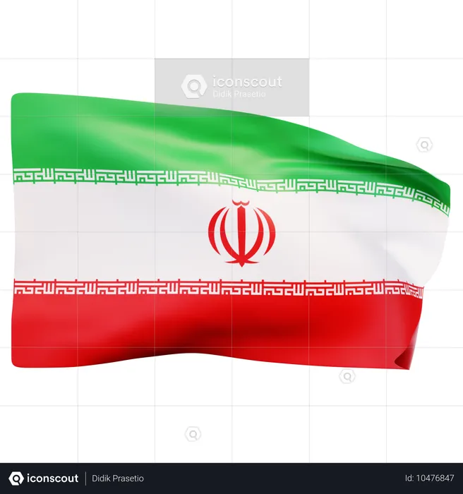 イランの国旗 Flag 3D Icon