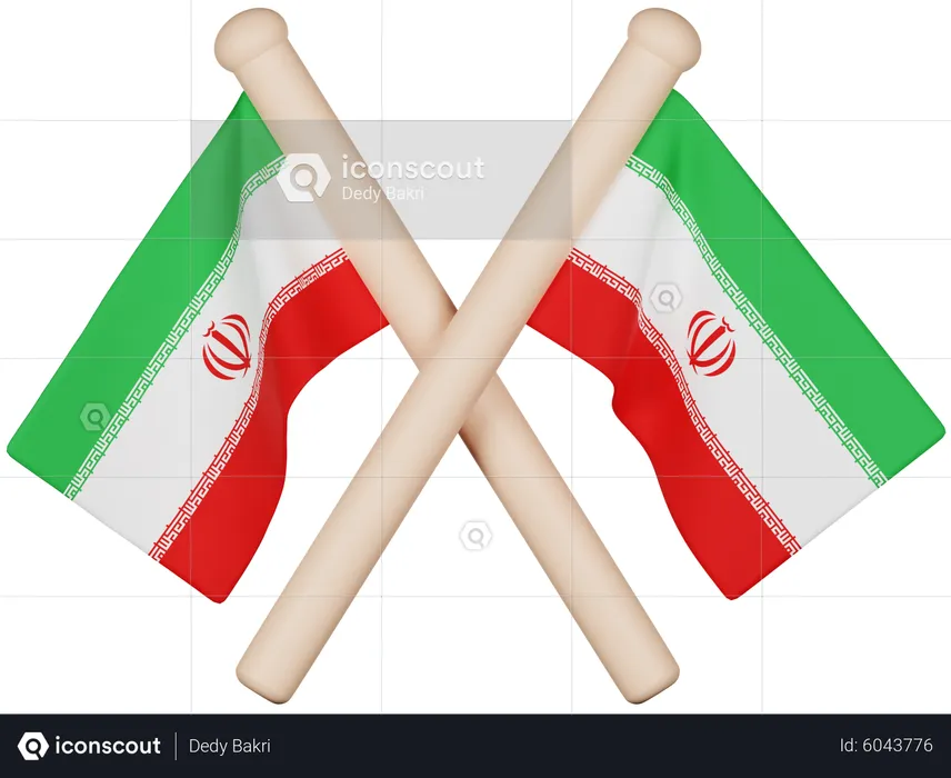 Iran-Flagge Flag 3D Icon