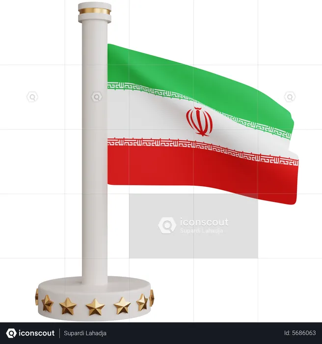 Iran National Flag Flag 3D Icon