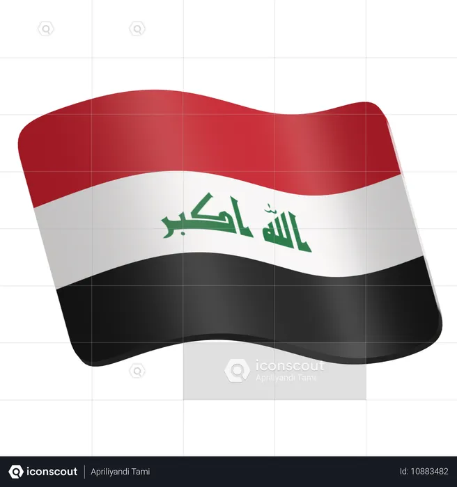 Iraq Flag  3D Icon