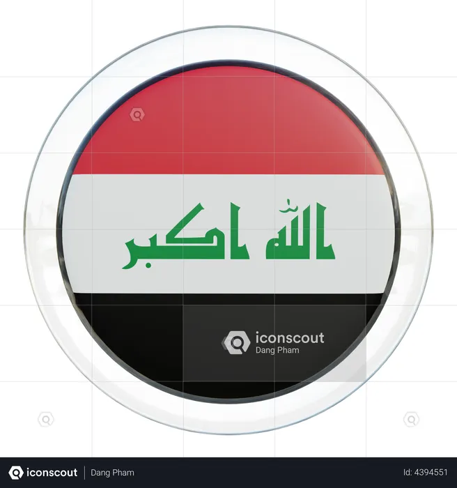 Iraq Flag Glass Flag 3D Illustration