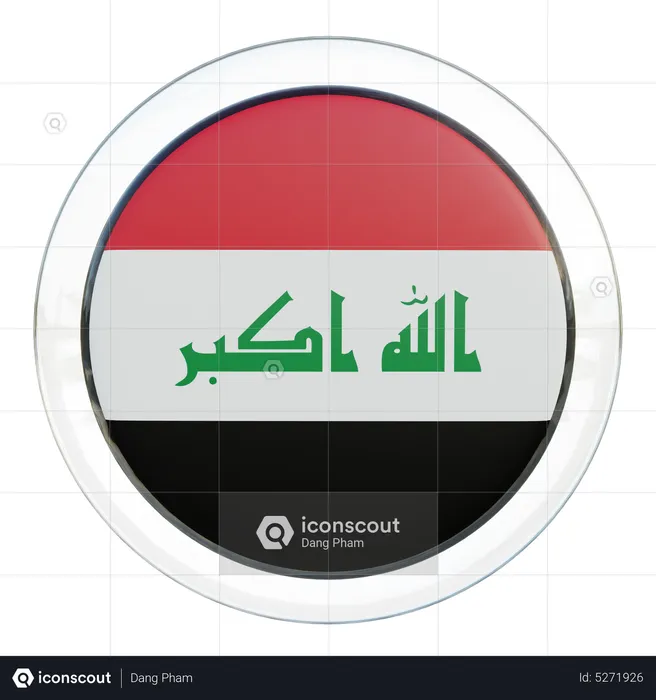Iraq Round Flag Flag 3D Icon