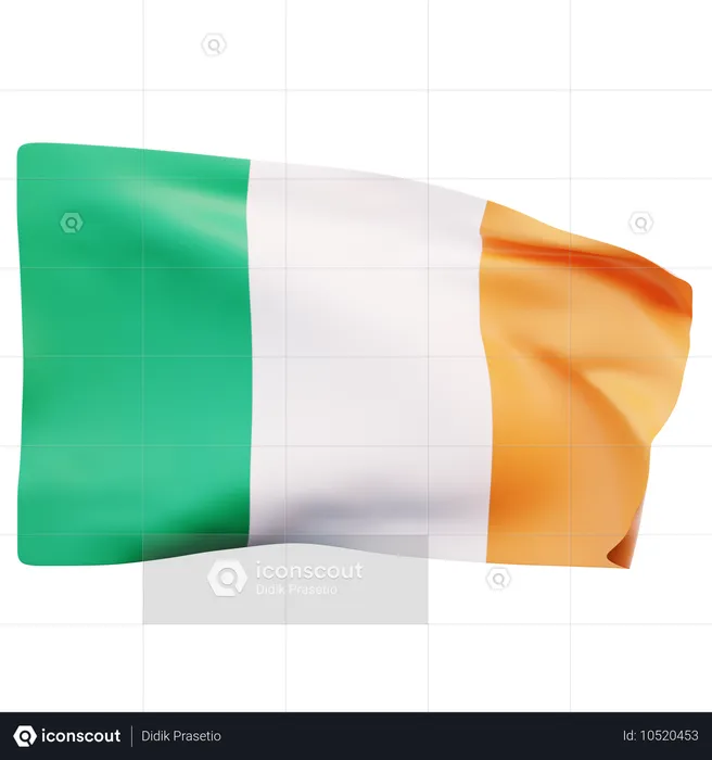 アイルランドの国旗 Flag 3D Icon