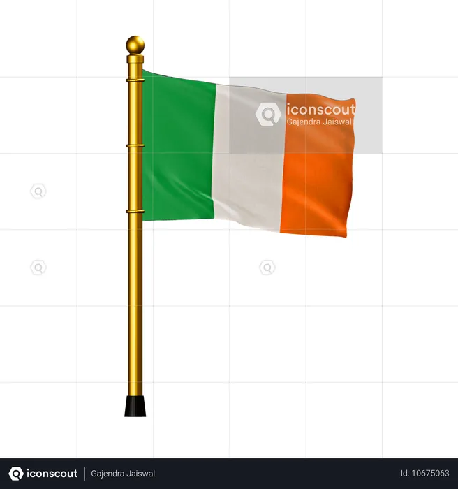 アイルランドの国旗 Flag 3D Icon