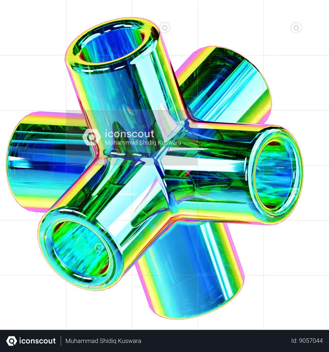 Iridescent Abstract Shape  3D Icon
