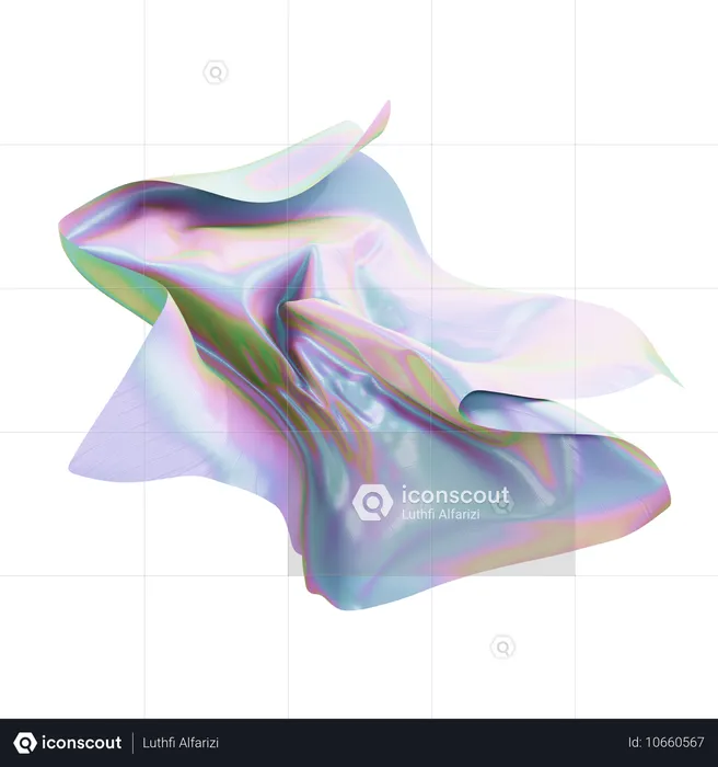 Iridescent Fabric Abstract  3D Icon