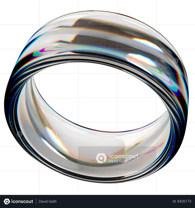 Iridescent Glass Dispersion Ring  3D Icon