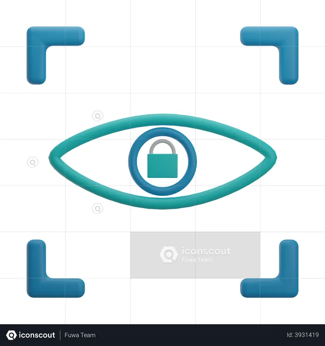 Iris scanner  3D Illustration