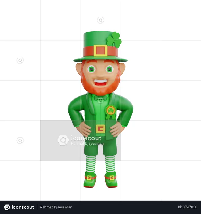 Irish Soldier celebrate st Patricks Day Festival  3D Illustration