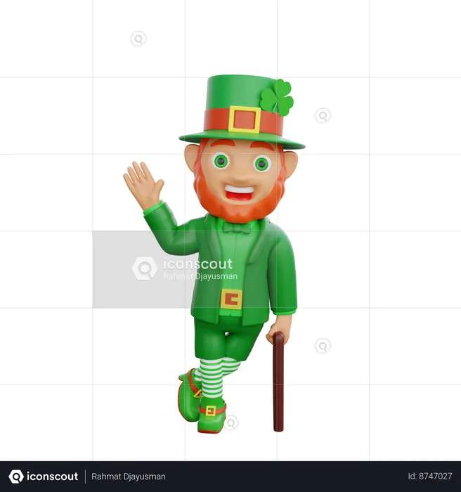 Irish Soldier Say Hello  3D Illustration