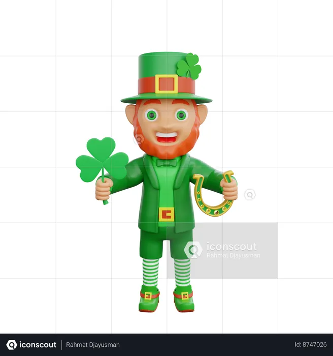 Irish Soldier st Patricks Day Celebration With Clove  3D Illustration