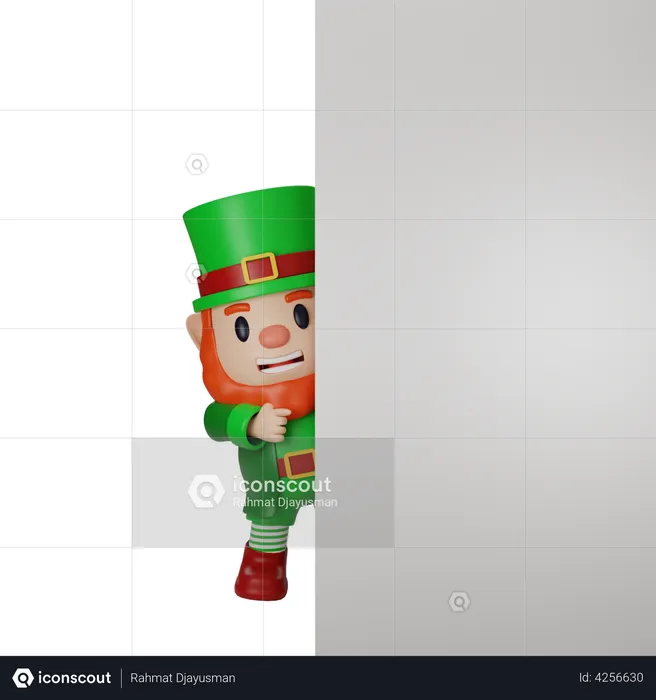 Irishman with blank board  3D Illustration