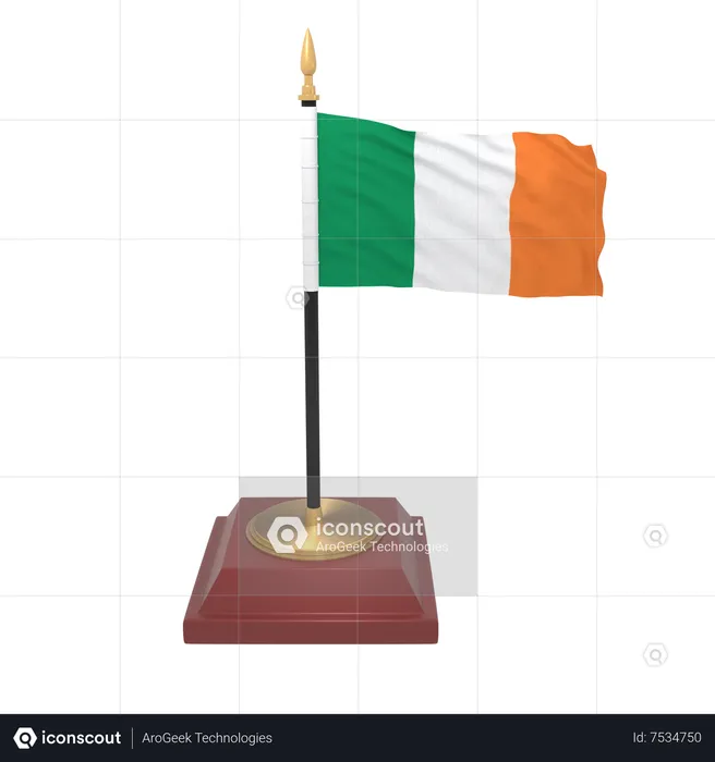 Irland Flagge Flag 3D Icon