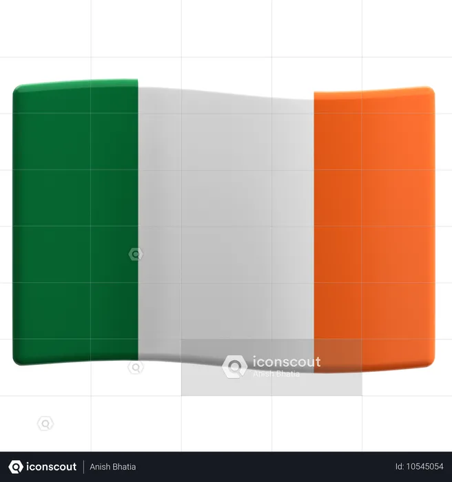 Irlanda Flag 3D Icon