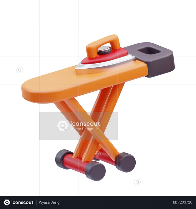 Iron And Ironing Board  3D Icon