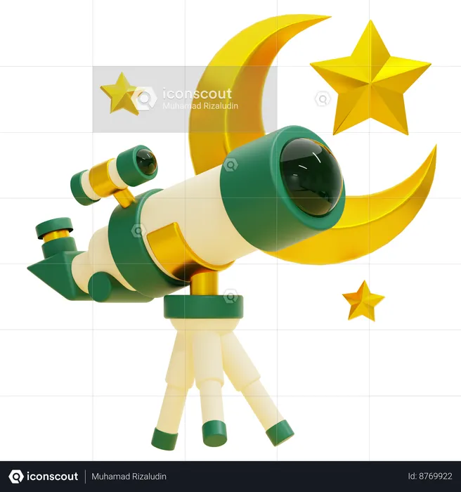 Islamic astronomy telescope  3D Icon