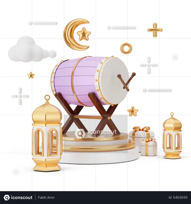 Islamic Drum  3D Illustration