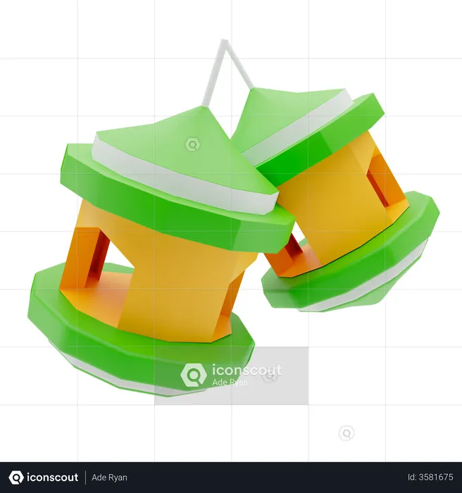 Islamic Lanterns  3D Illustration