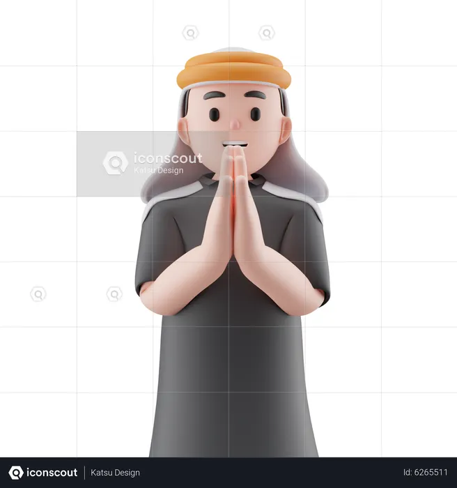 Islamic Man  3D Icon