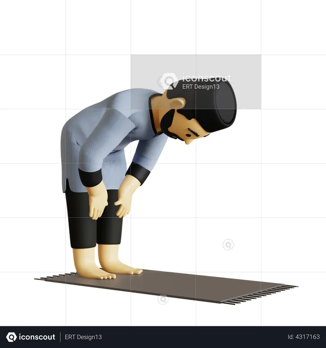 Islamic Man doing islamic prayer  3D Illustration
