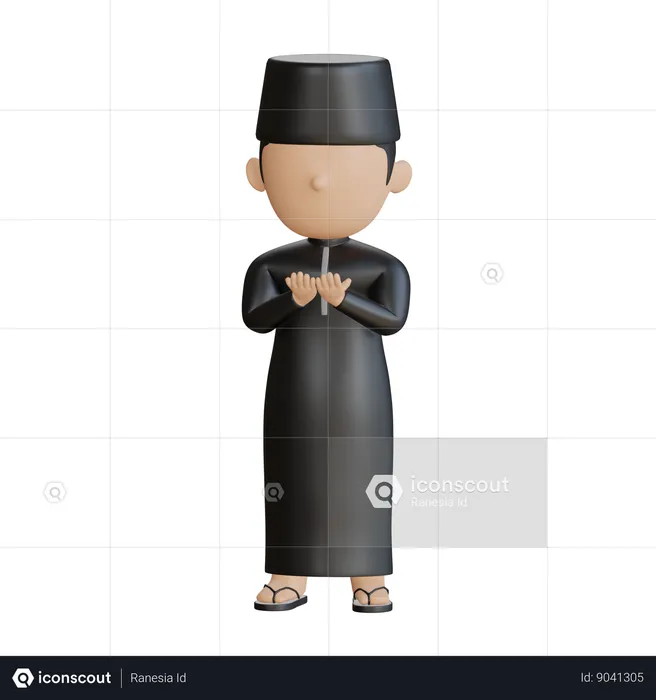 Islamic Man Doing Prayer  3D Illustration