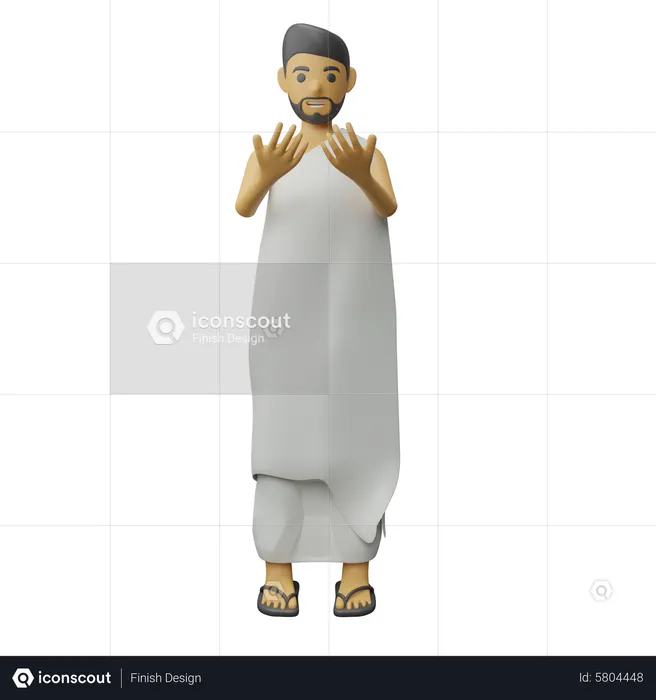 Islamic man doing prayer  3D Illustration