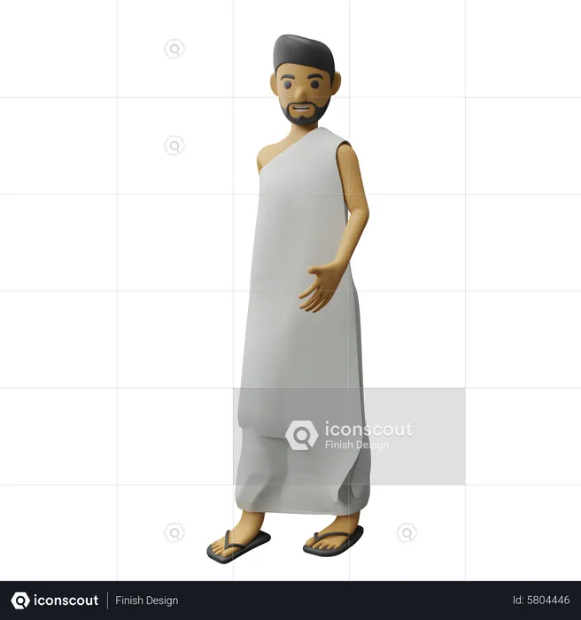 Islamic man giving walk pose  3D Illustration
