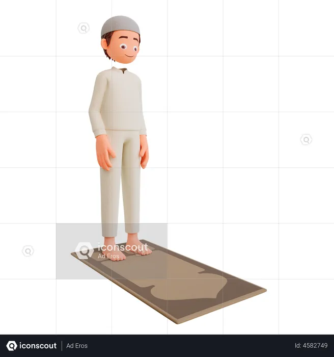 Islamic Man praying  3D Illustration