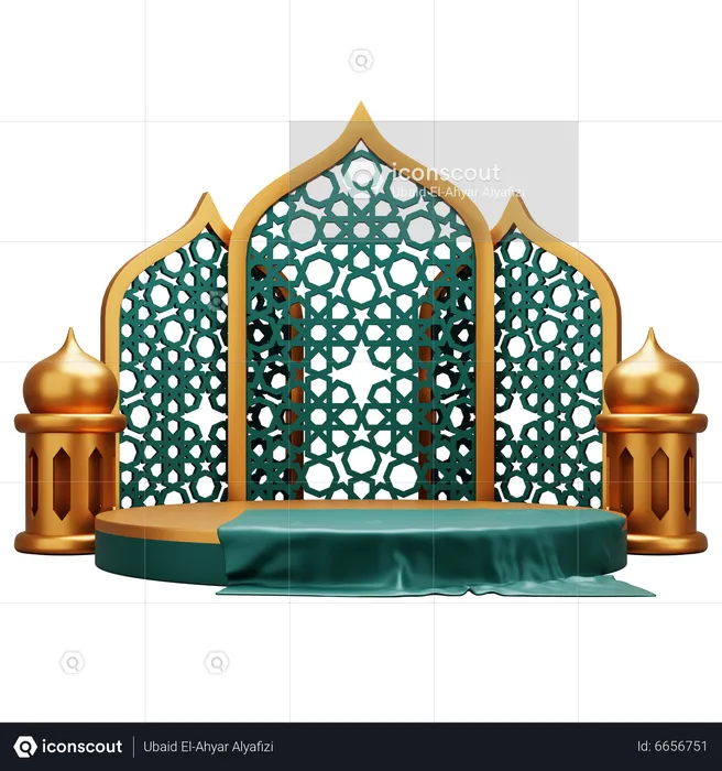 Islamic Podium Display  3D Illustration