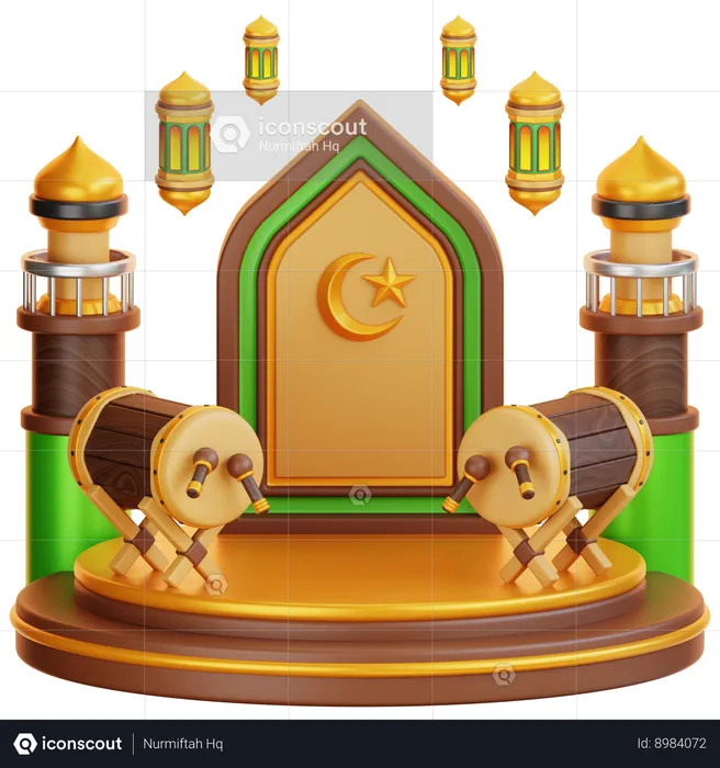 Islamic Ramadan Podium  3D Illustration