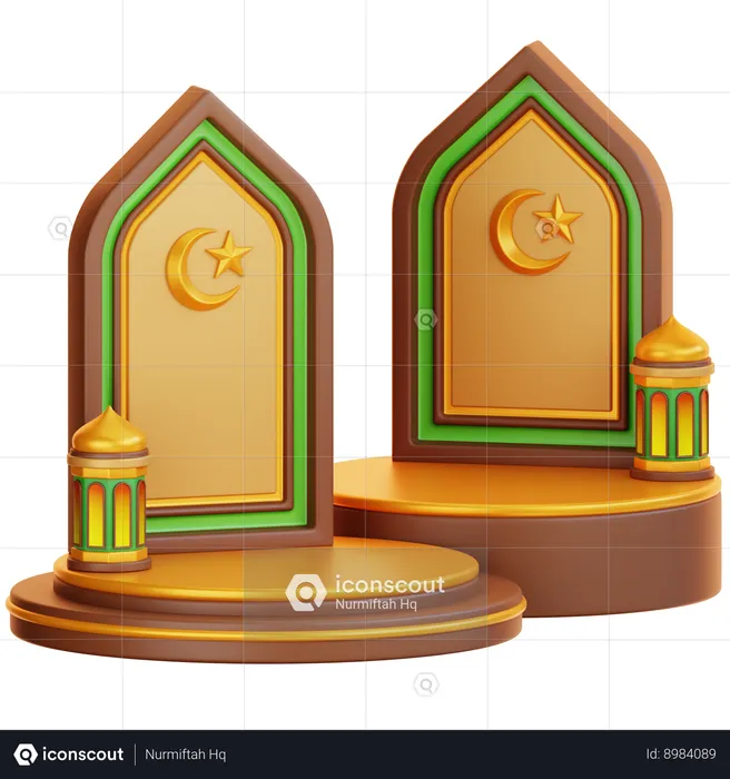 Islamic Ramadan Podium  3D Illustration