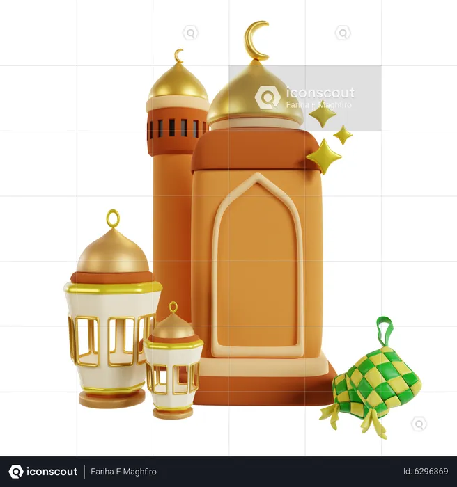 Podium du ramadan islamique  3D Icon