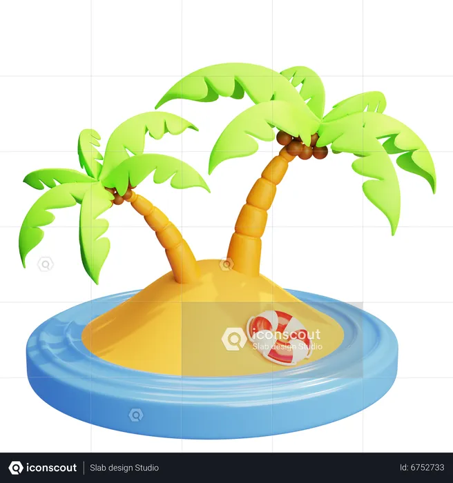 Island  3D Icon