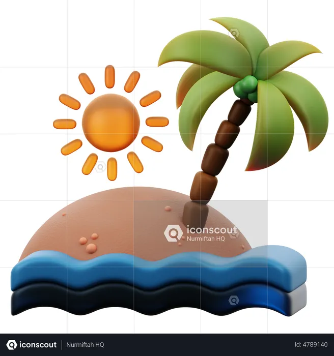 Island  3D Icon