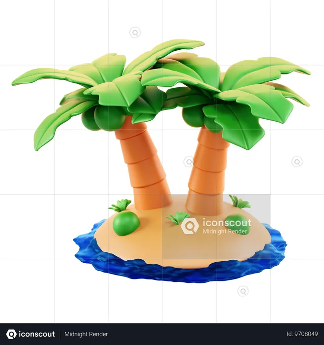 Island  3D Icon