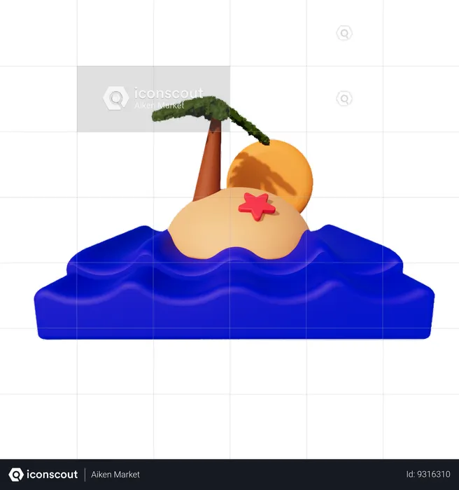 Island  3D Icon