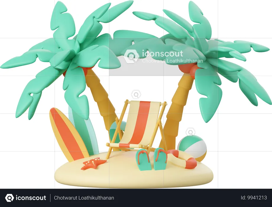 Island  3D Illustration