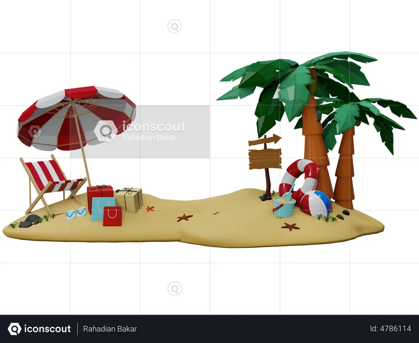 Island  3D Illustration