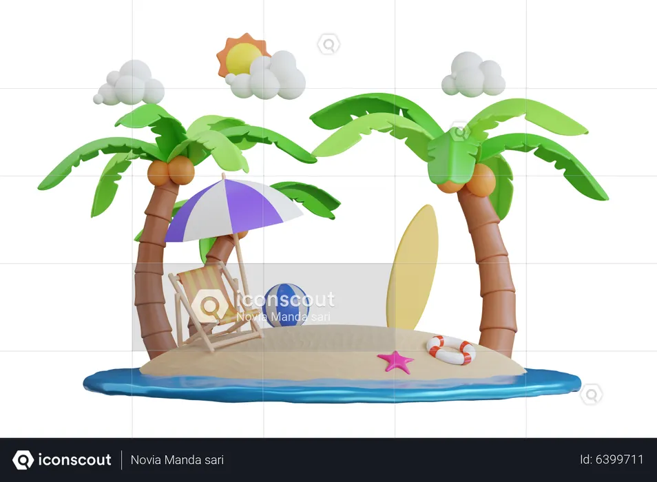 Island  3D Illustration