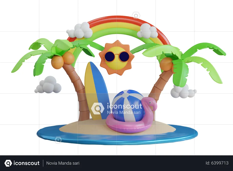 Island  3D Illustration